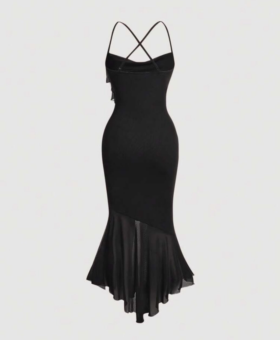 SHEIN MOD Robe À Fines Brides Unicolore Croisé Dos-Nu