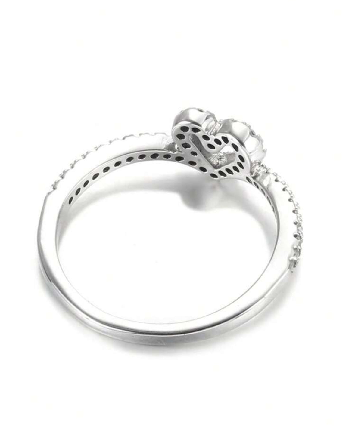 Bague en forme de cœur en acier inoxydable