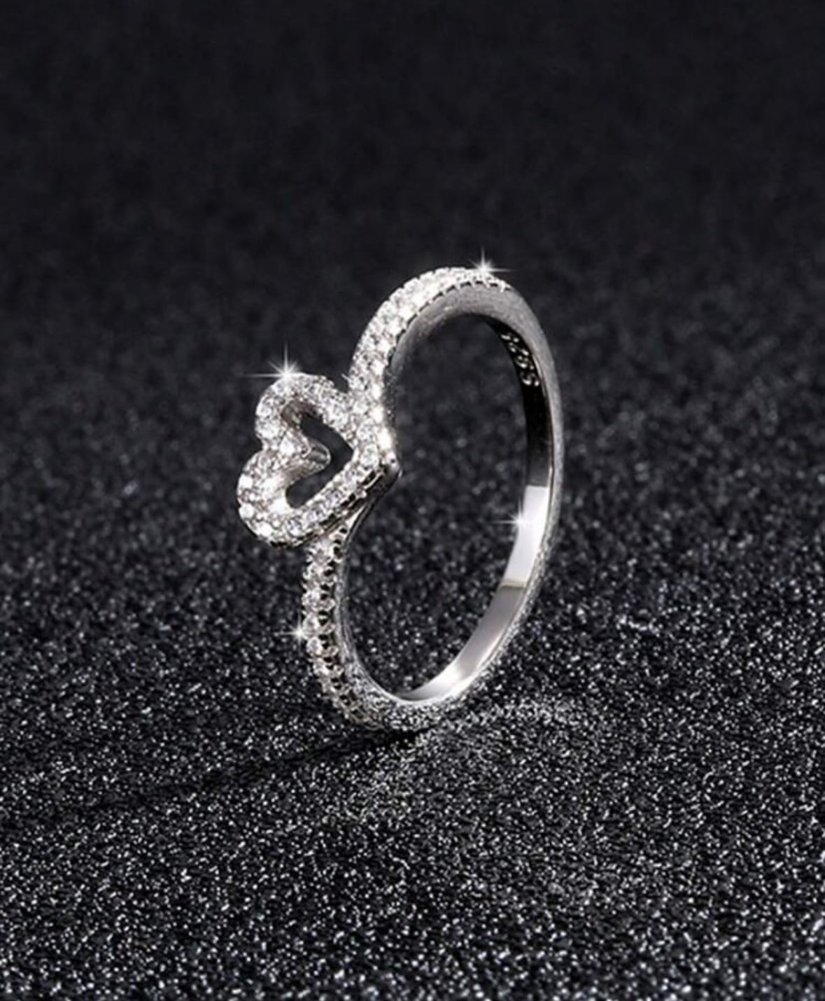 Bague en forme de cœur en acier inoxydable