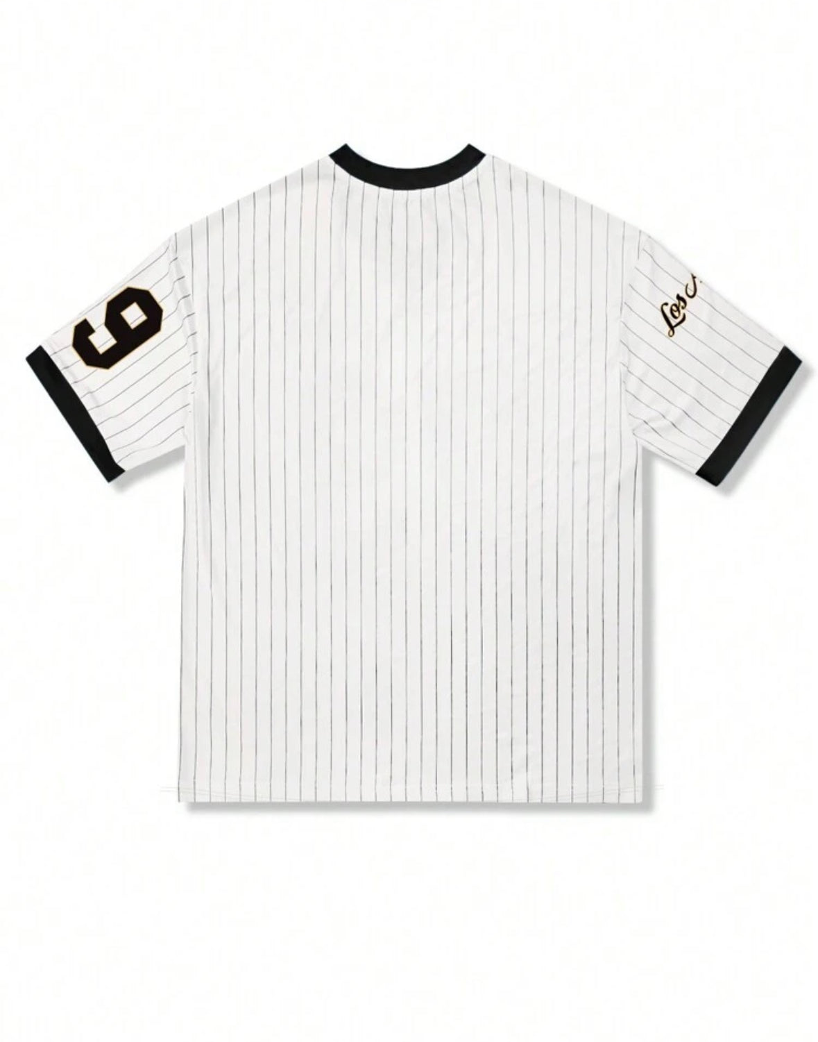 T-shirt ample ras-de-cou rayé à manches avec imprimé lettres
