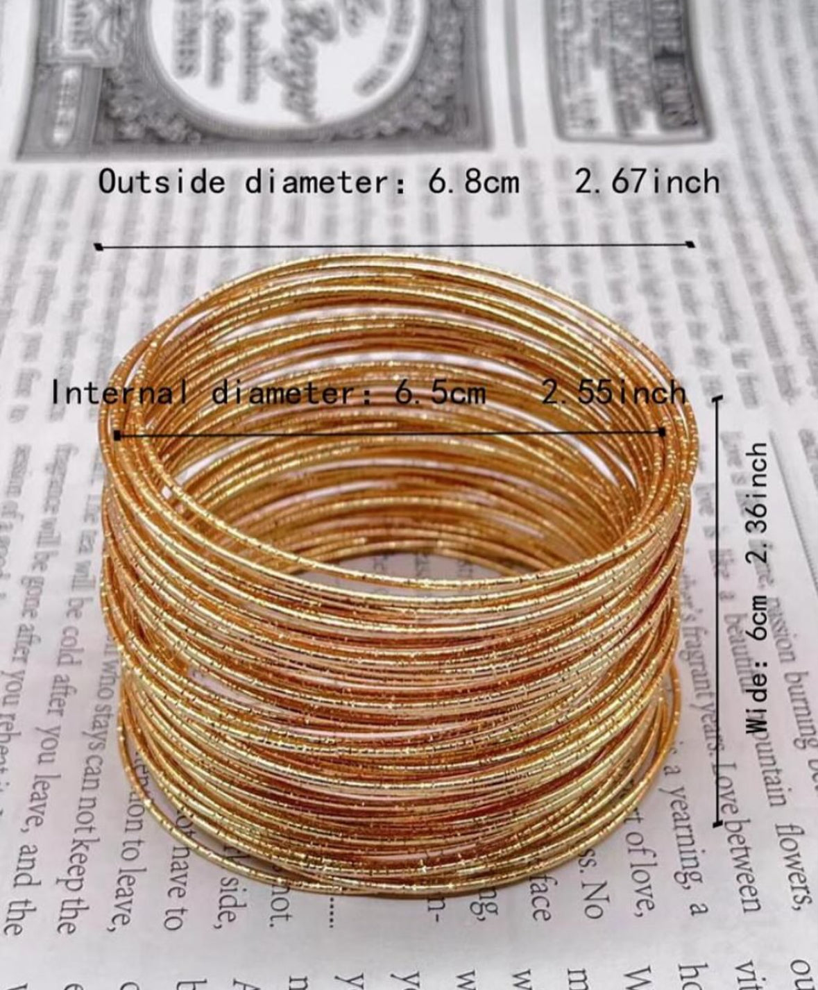 Lot de 60 bracelets dorés