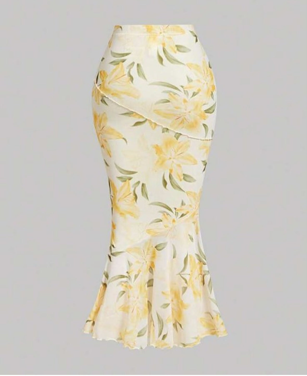 SHEIN MOD Jupe élégante à ourlet de sirène avec imprimé floral