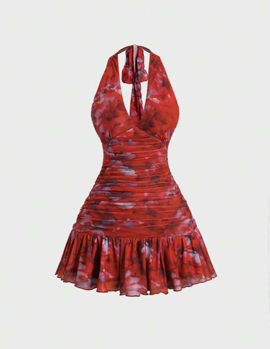 Sweetra - Robe moulante
vintage sexy dos nu, avec fronces