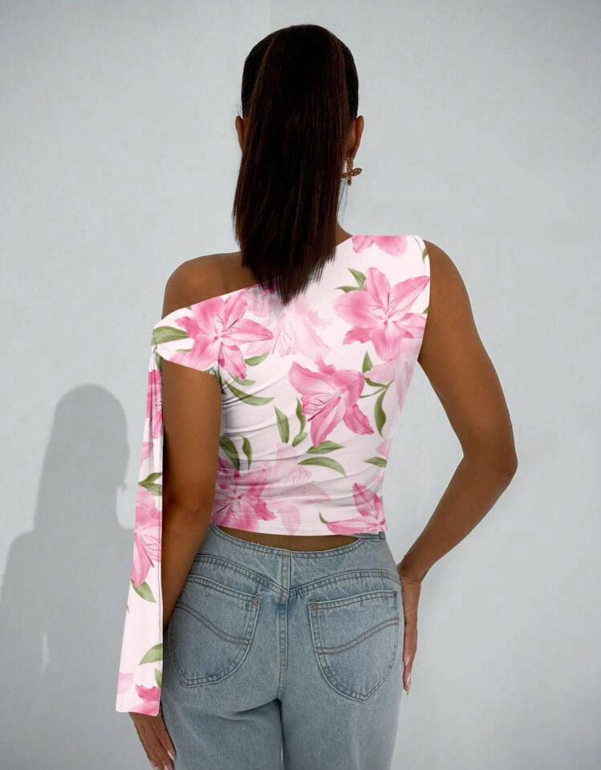 SHEIN BAE Blouse asymétrique avec nœud sur le côté