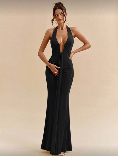 SHEIN BAE - Robe maxi élégant e à col en V profond