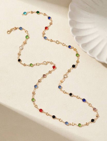 Collier long en forme de Y doré