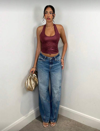 SHEIN BAE Débardeur simple à col ras-du-cou uni, vêtements décontractés pour tous les jours