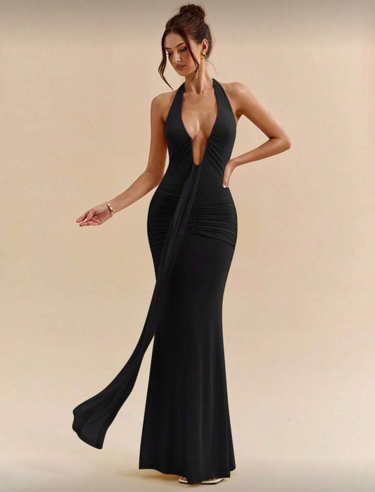 SHEIN BAE - Robe maxi élégant e à col en V profond