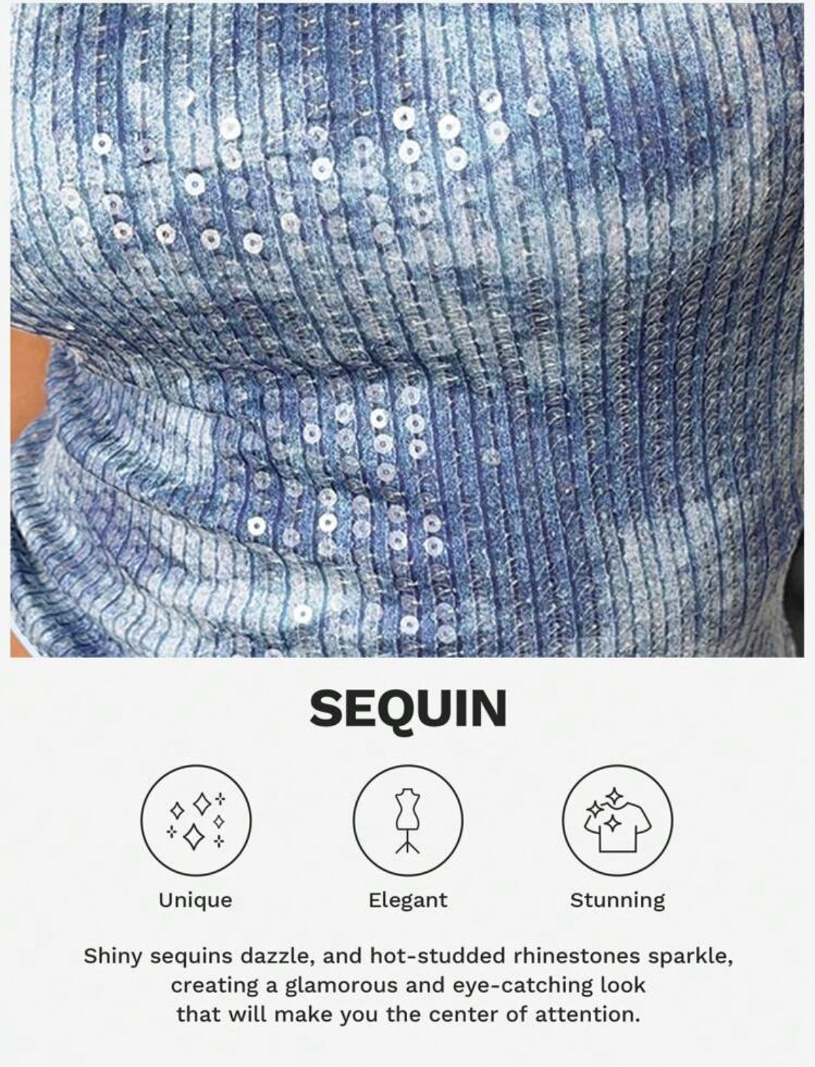 SHEIN Essnce T-shirt court dos nu scintillant style Y2K