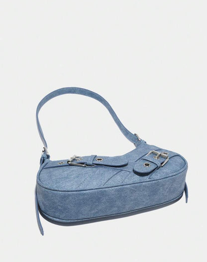 Sac à Épaule vintage avec Effet Denim