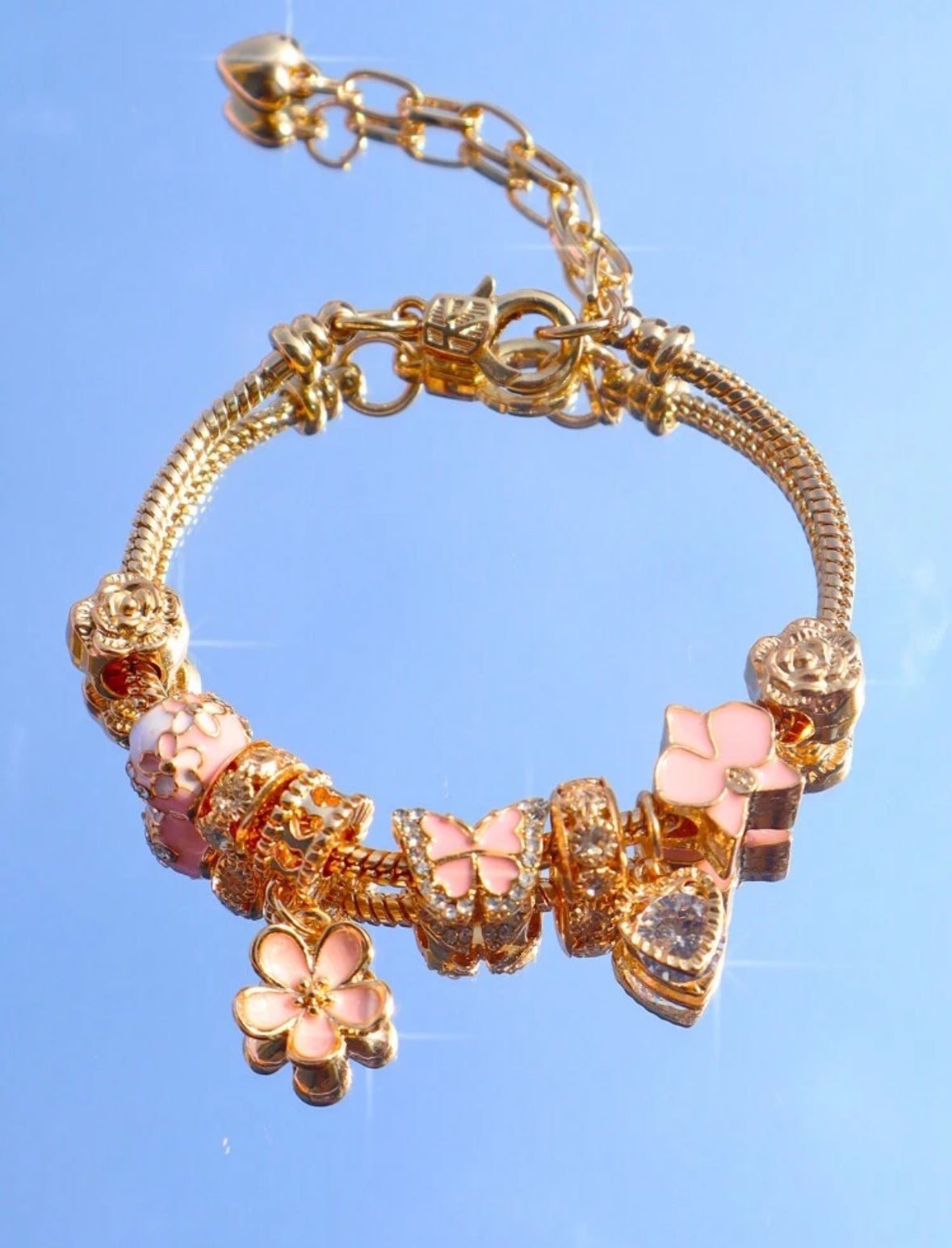 Bracelet à breloques fleurs de cerisier