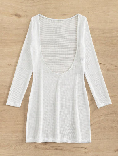 SHEIN Swim Robe de plage unicolore sans bikini