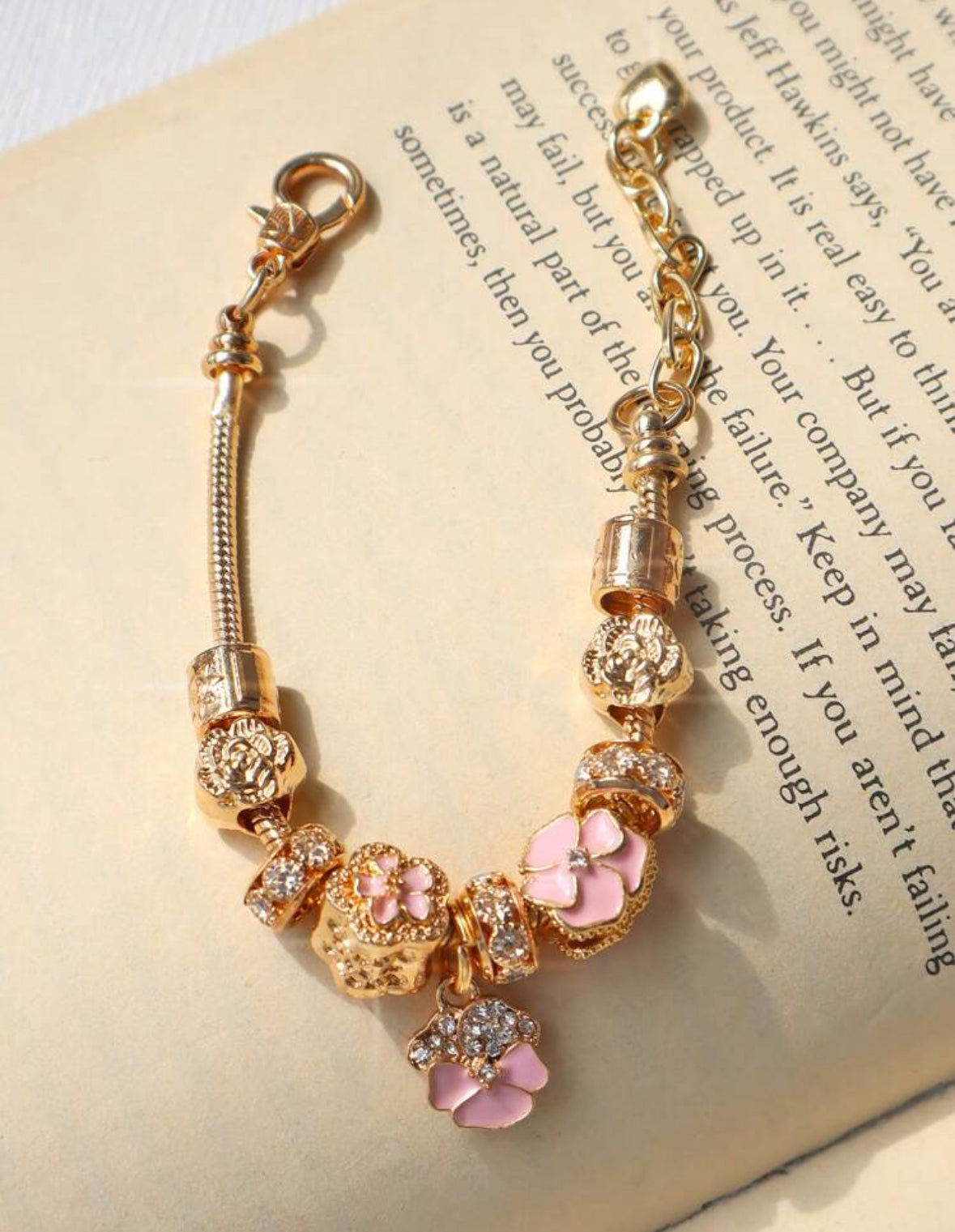Bracelet à breloques fleurs de cerisier
