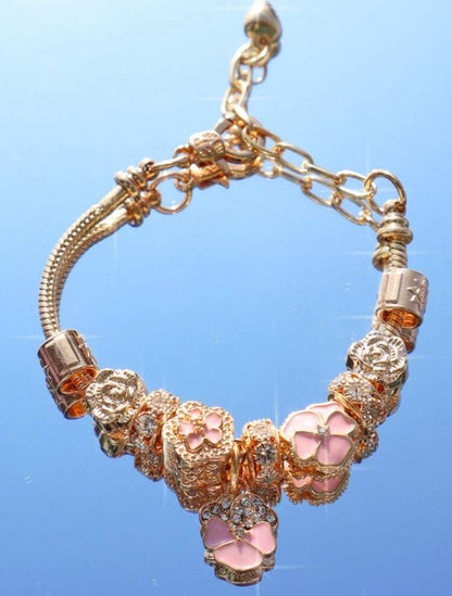 Bracelet à breloques fleurs de cerisier