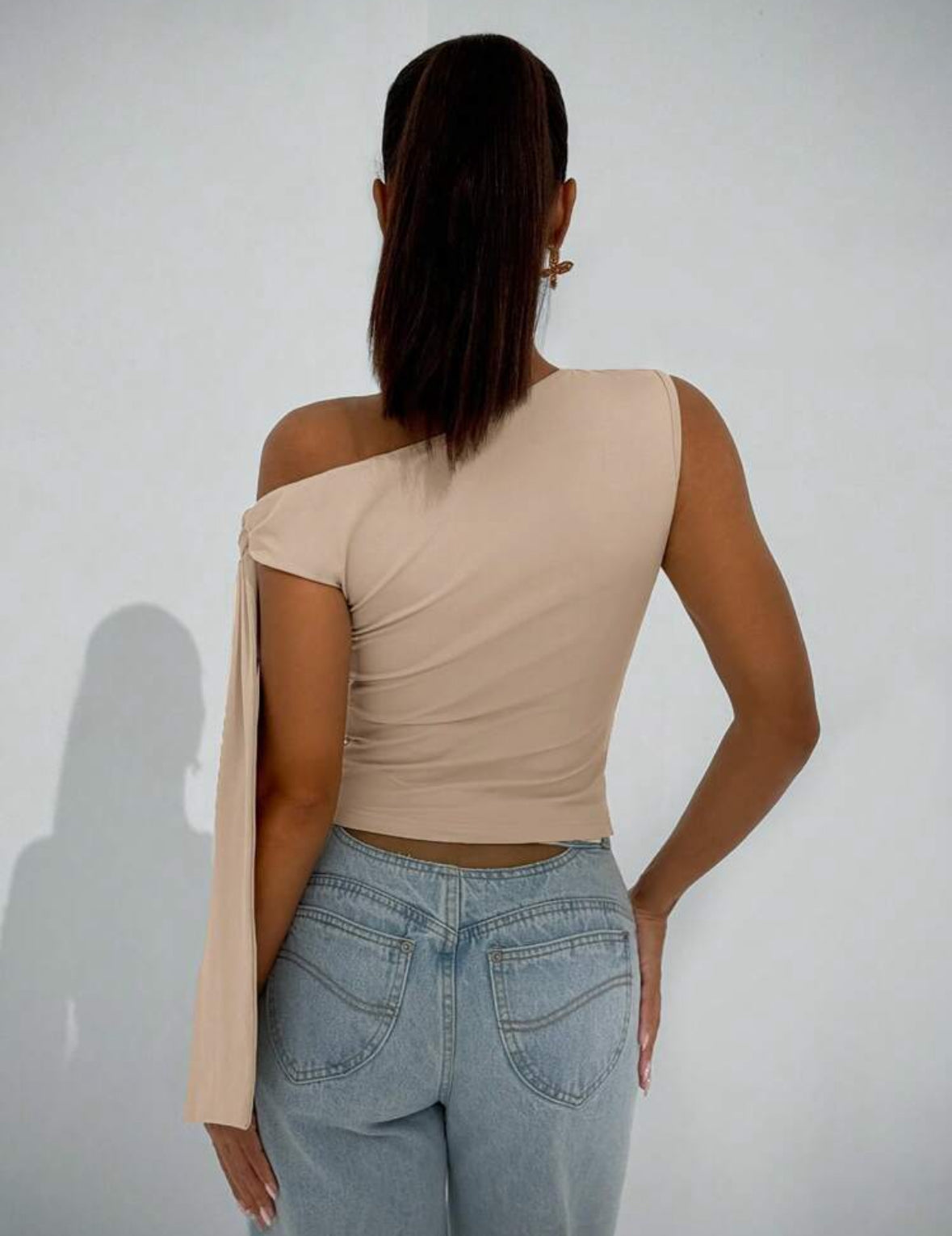 SHEIN BAE Blouse asymétrique avec nœud sur le côté