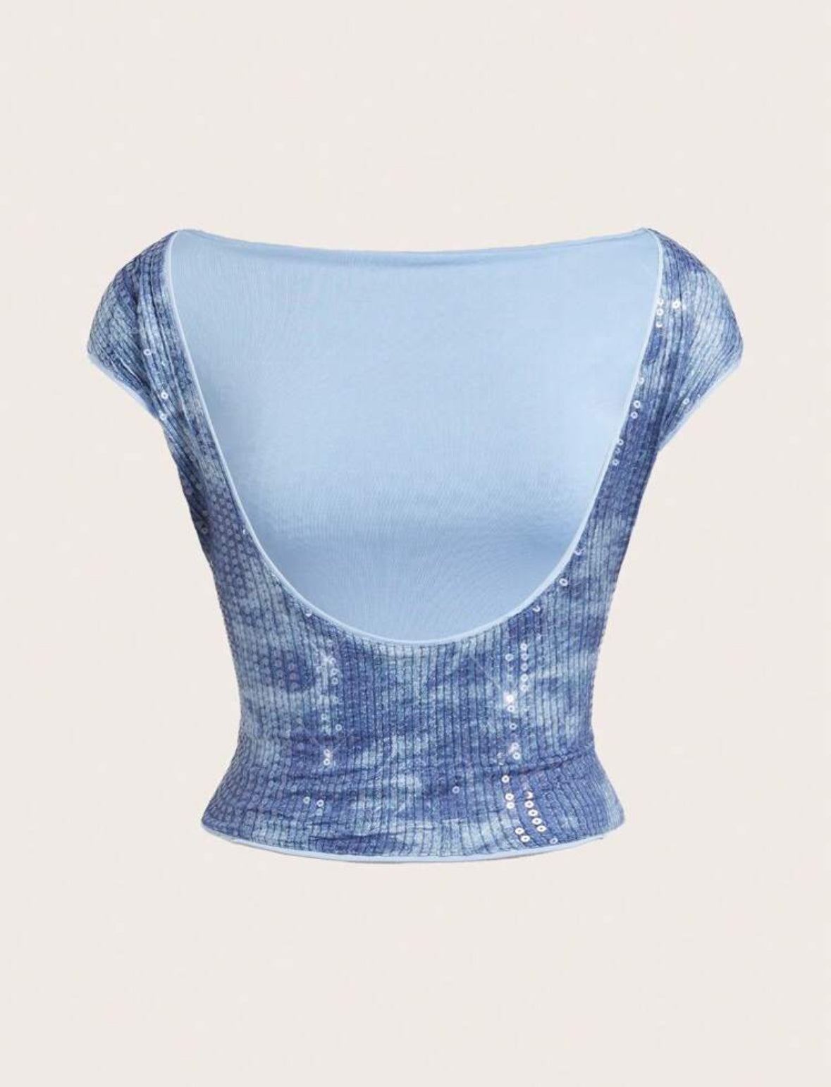 SHEIN Essnce T-shirt court dos nu scintillant style Y2K