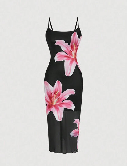 SHEIN MOD - Robe camisole
avec imprimé floral élégant