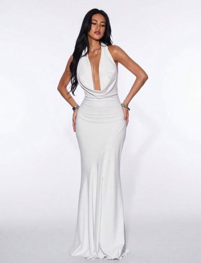 SHEIN ICON - Robe dos nu à ourlet asymétrique