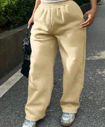 Pantalon de survêtement ample et décontracté à taille resserrée