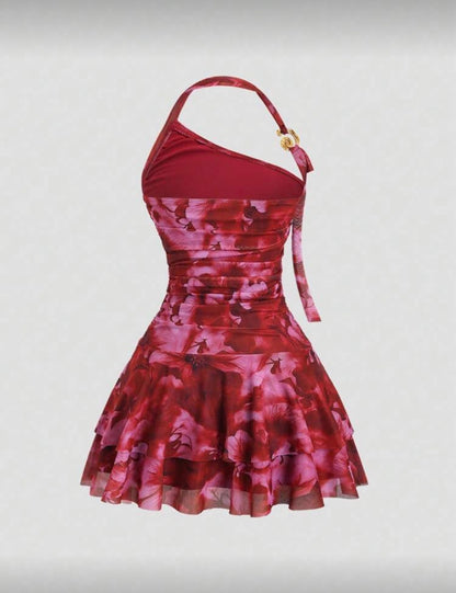 Sweetra - Robe mini évasée avec dos ouvert