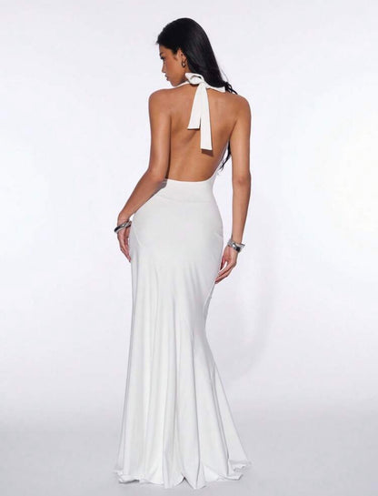 SHEIN ICON - Robe dos nu à ourlet asymétrique