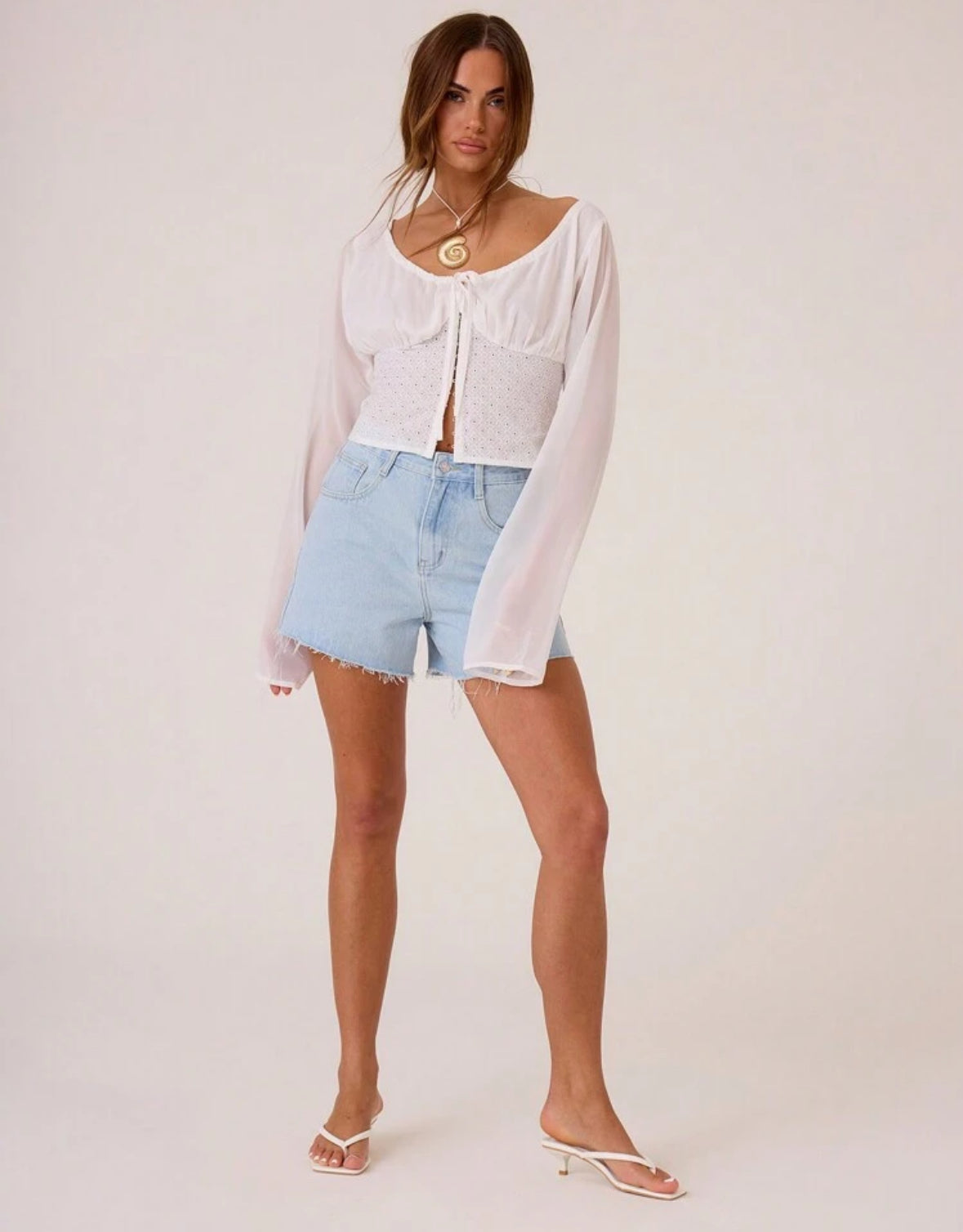 MUSERA - Short en jean brossé de couleur unie pour femmes, style printemps années 90