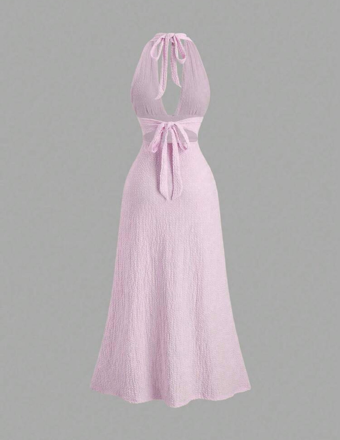 Sweetra - Robe moulante fendue de couleur unie à col en V profond et dos nu