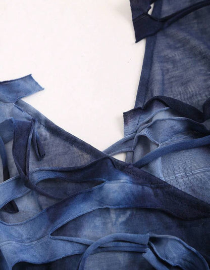 Robe De Sangle De
Cou De Licou Femme À Motif De Dégradé De Cravate Et Usée