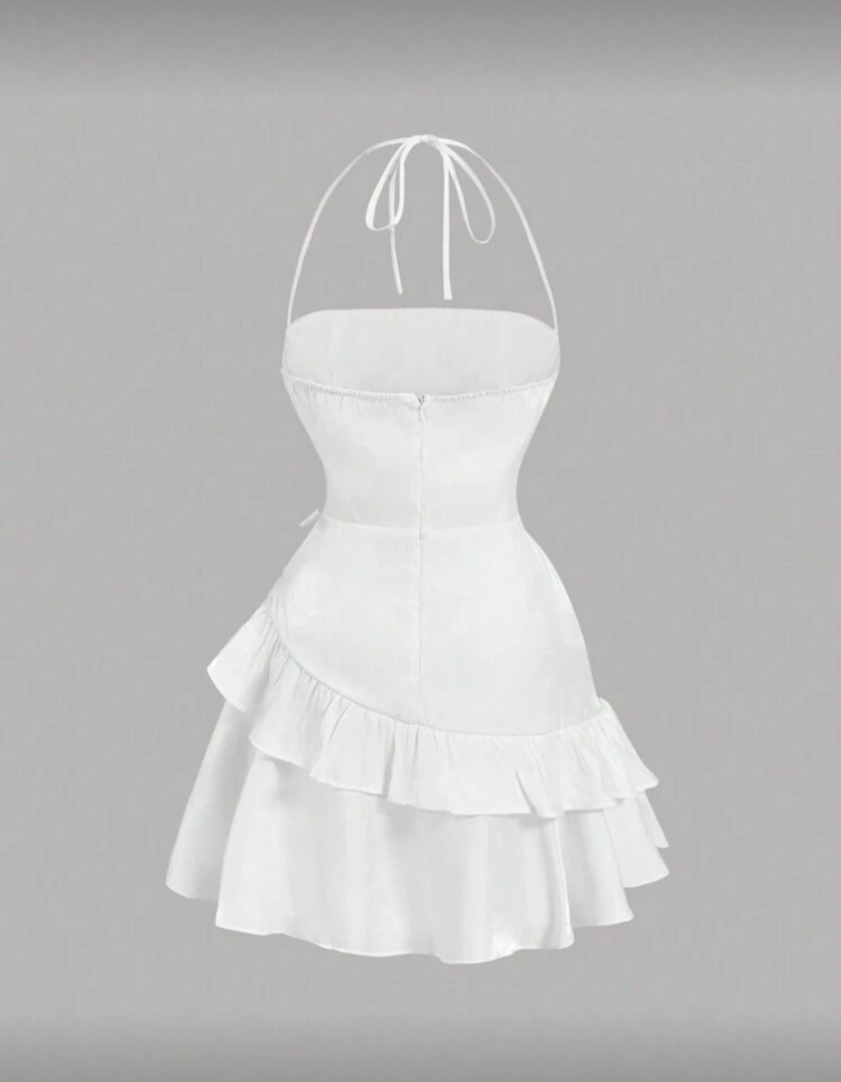 SHEIN MOD - Robe blanche ceinturée à la taille et à fines brides