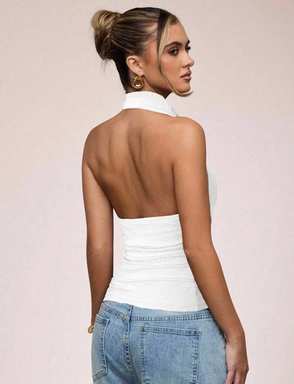 SHEIN BAE - Débardeur casual femme dos nu couleur unie
