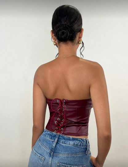 Shein BAE - Top bandeau ajusté en PU