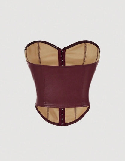 SHEIN MOD - Top de corset en PU massif
