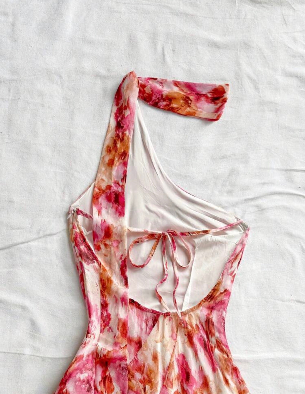 SHEIN WYWH - Robe mini sexy avec nœud, imprimé floral tie-dye