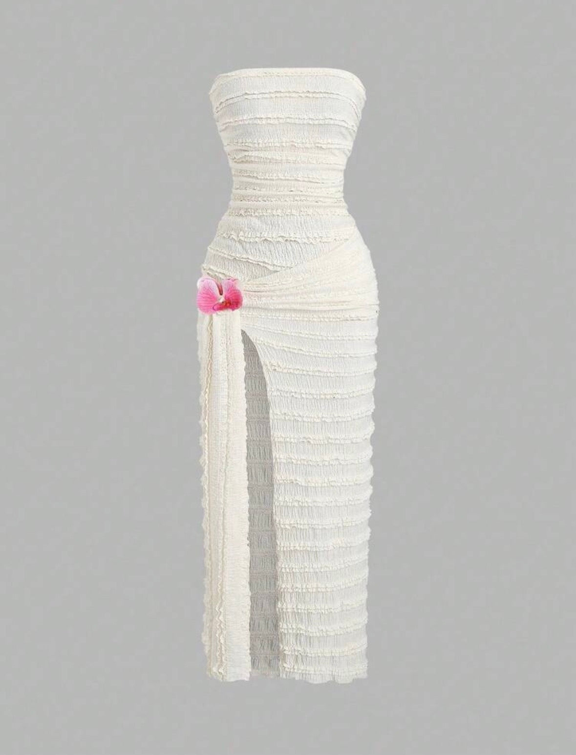 SHEIN Sweetro - Robe texturée avec fente et liens à la poitrine