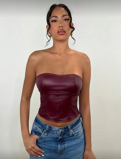 Shein BAE - Top bandeau ajusté en PU