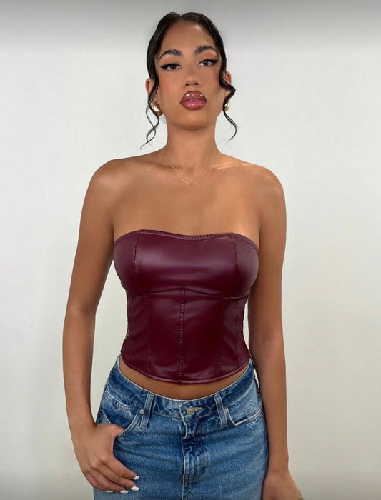 Shein BAE - Top bandeau ajusté en PU