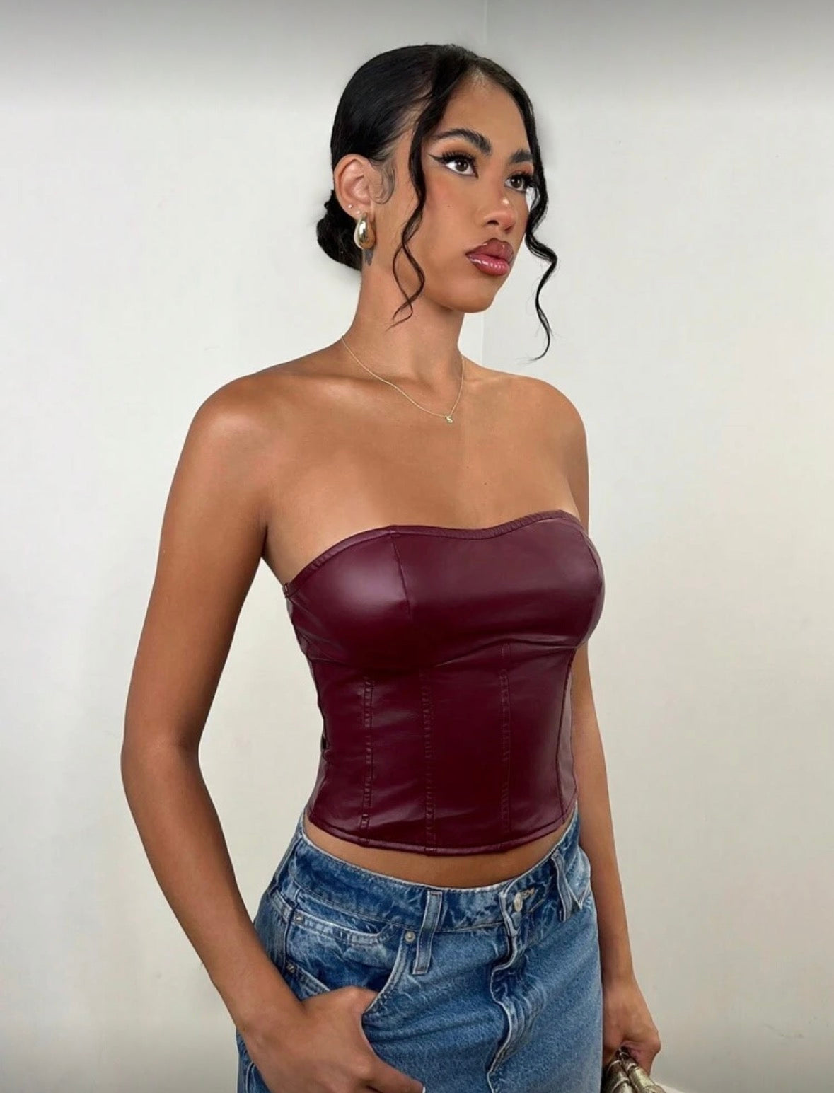 Shein BAE - Top bandeau ajusté en PU