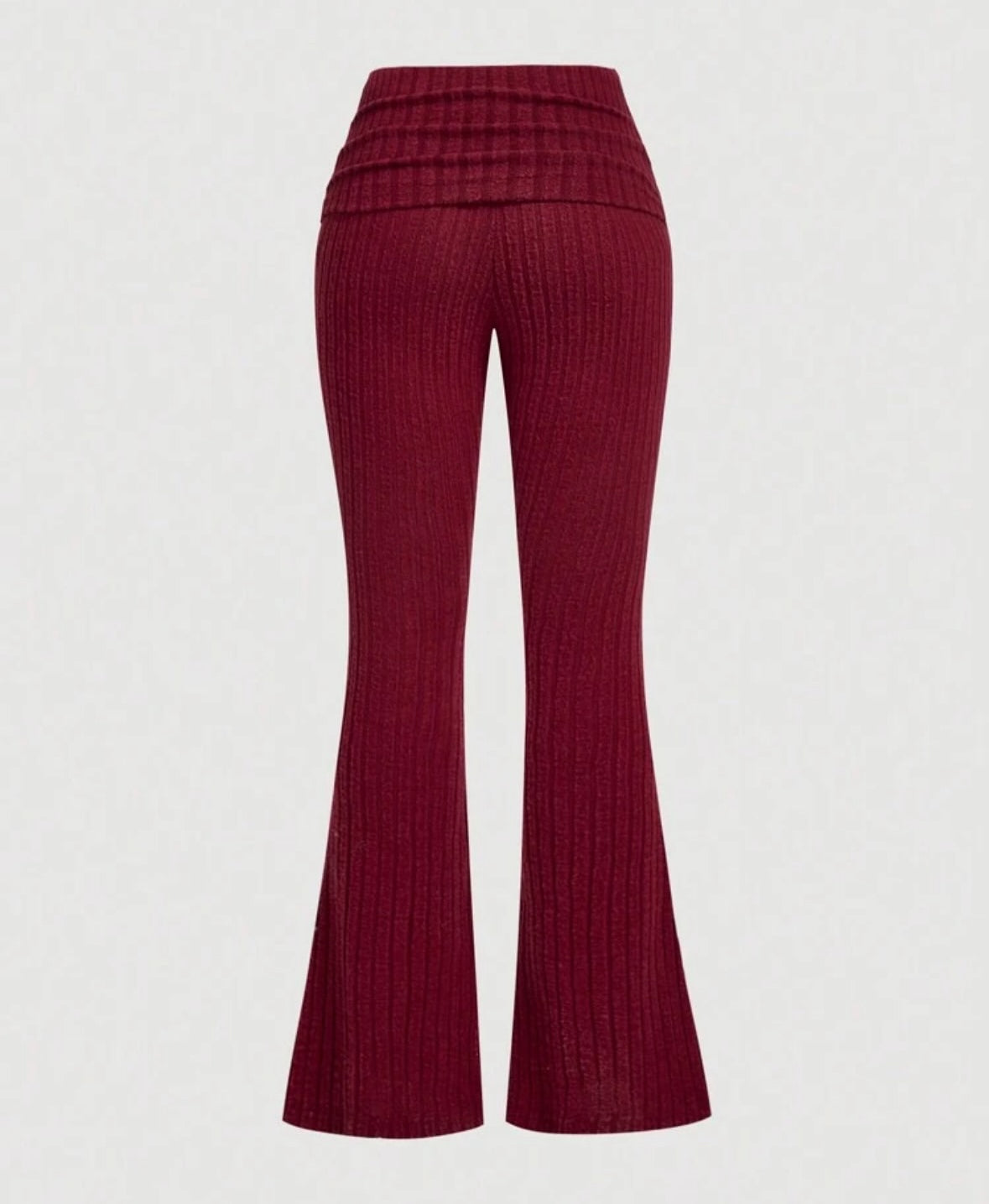 SHEIN MOD - Pantalon évasé à taille basse en maille rouge à motif ancre pour femmes