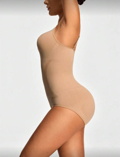 Shapelle Forme Combinaison moulante côtelée unie pour femme