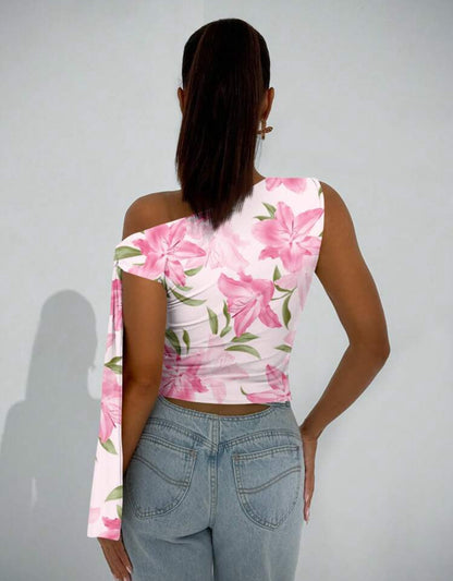 SHEIN BAE Blouse asymétrique avec nœud sur le côté