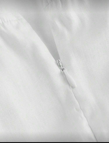 SHEIN MOD - Robe blanche ceinturée à la taille et à fines brides