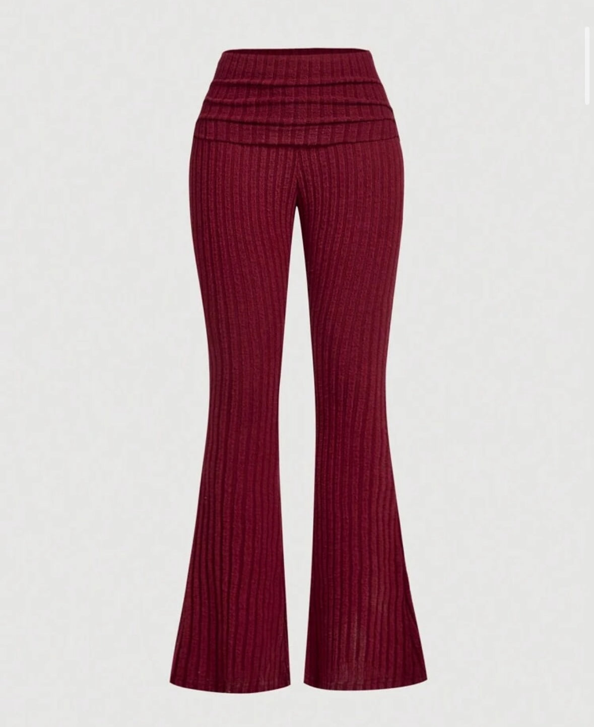 SHEIN MOD - Pantalon évasé à taille basse en maille rouge à motif ancre pour femmes