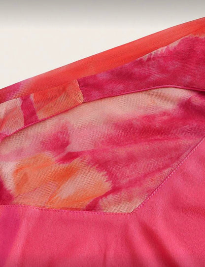 Aveloria Rosie - Top à col ras-du-cou drapé avec lacets sur les côtés, effet tie dye