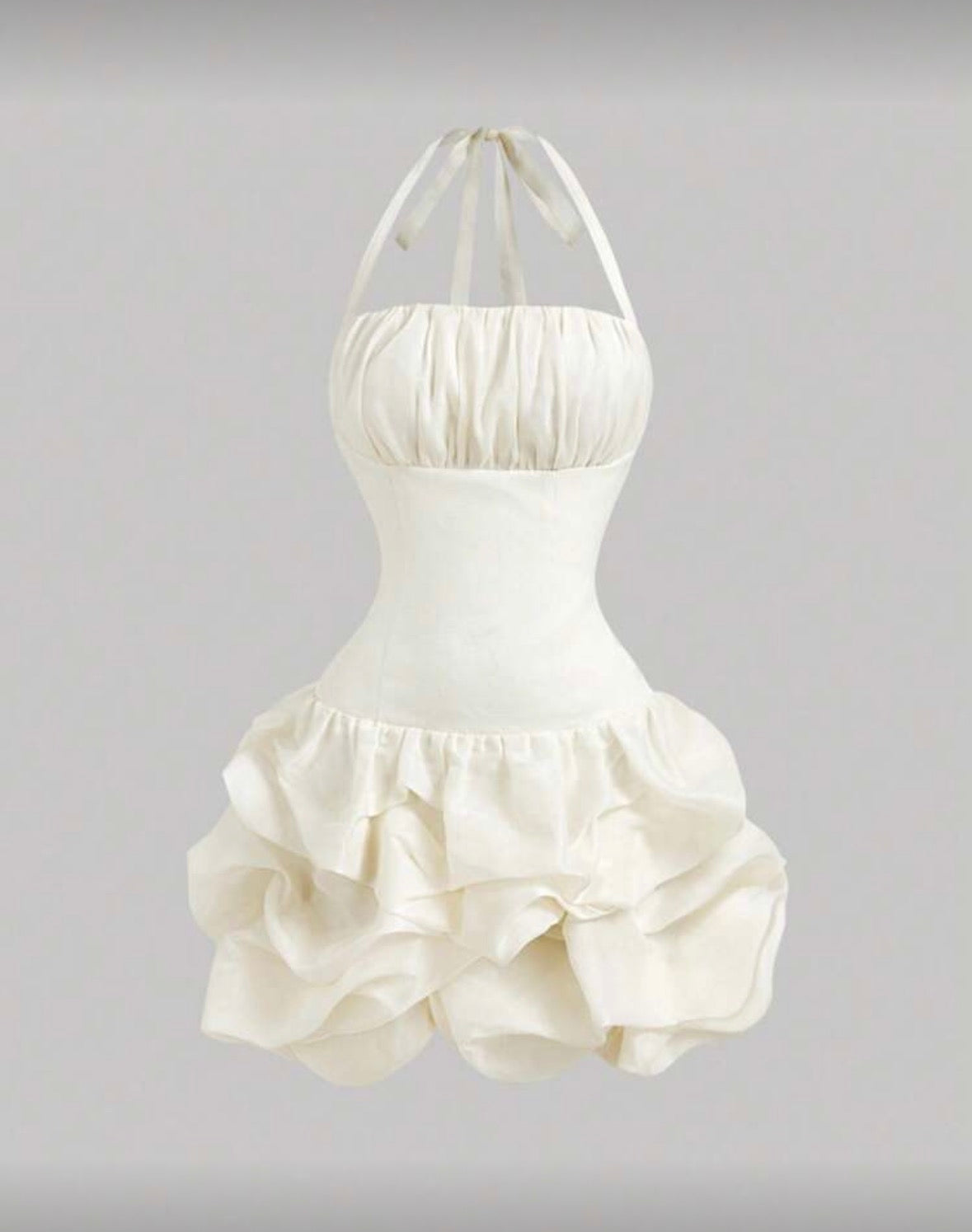 SHEIN MOD - Robe mini en organza à volants ajustée et froncée