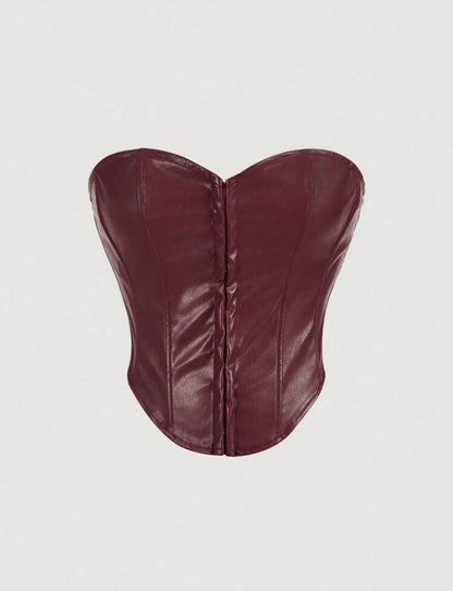 SHEIN MOD - Top de corset en PU massif