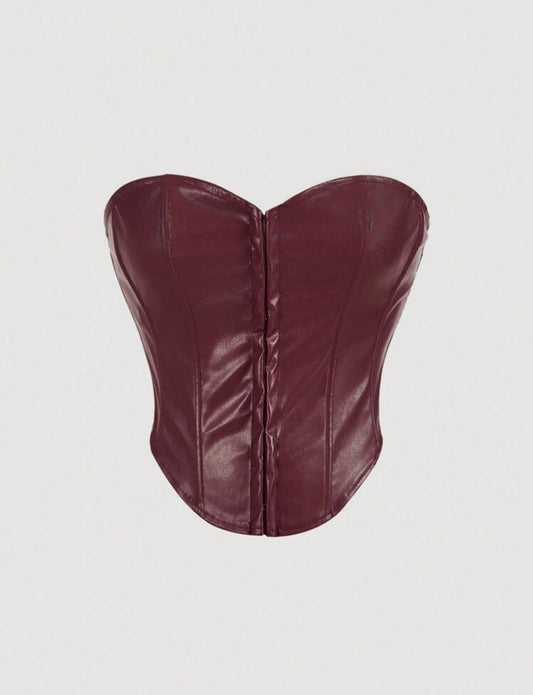 SHEIN MOD - Top de corset en PU massif